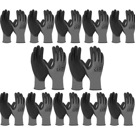 Juego 12 Pares de Guantes de trabajo Poliester Poliuretano TALLA 9 (L) - 3151x12 (1/5)