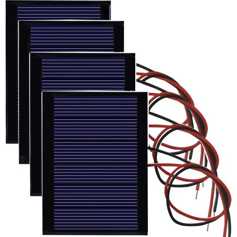 4pcs 3V 0.3W 65X48mm Micro Mini Panneau Solaire cellules,Polysilicon,Portable,pour l'énergie de l'énergie Solaire, Accueil Bricolage, projets scientifiques,Jouets, Chargeur de Batterie (1/5)
