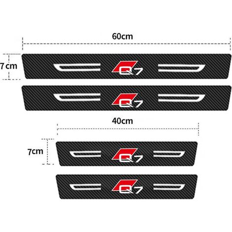 (4 pièces) Autocollants de protection anti-rayures pour seuils de portières de voiture Audi Q7,logo,coffre,bas de caisse,pare-chocs,décoration (1/3)