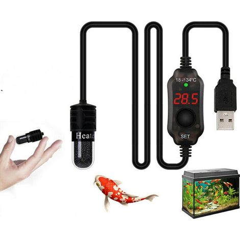 Small Aquarium Immersion Heater, Mini Aquarium Heater, USB Immersion Heater for Saltwater and Freshwater (1/5)