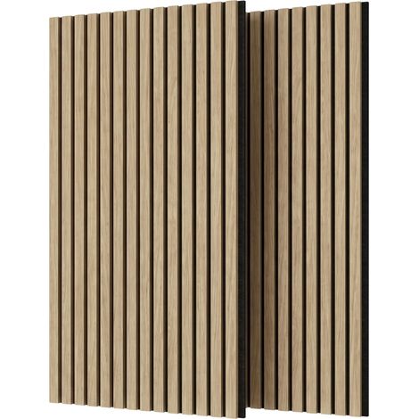 Pack 2 Paneles Acústicos Silence 60x120x1.8 cm, Paneles Insonorización Pared, Aislante Acustico, Roble Nogal y Negro (1/5)