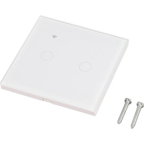 Intelligenter Schalter mit Sprachfernbedienung für mehrere Benutzer, 2-fach WLAN-Einzelschalter, Weiß, AC110–240 V