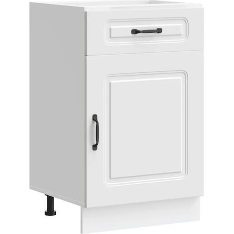 Mueble de cocina Kalmar con puerta práctica espacio de almacenamiento 50 x 46 x 81,5 cm madera de ingeniería blanca 020049900 (1/5)