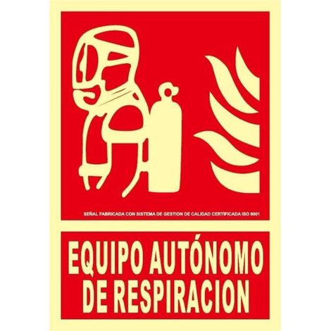 Señal Equipo autónomo de respiración en aluminio Clase A fotoluminiscente SEKURECO (1/2)