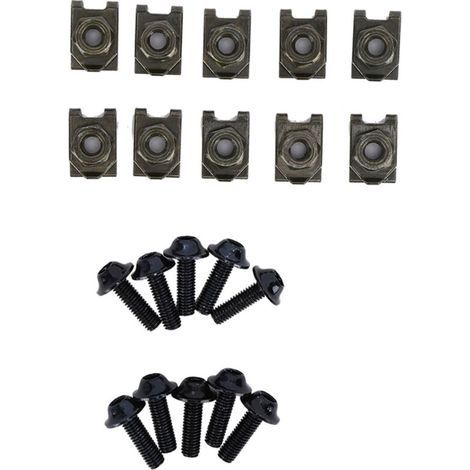 Kit de Vis et Écrous pour Carénage Moto – 5 × 16 mm, Filetage Spire, Fixation Rapide avec Clip, Acier Zincé, Lot de 20 (1/5)