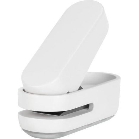 Mini perforatrice, blanche, capacité de 10 feuilles, perforatrice à un seul trou (blanche). (1/5)