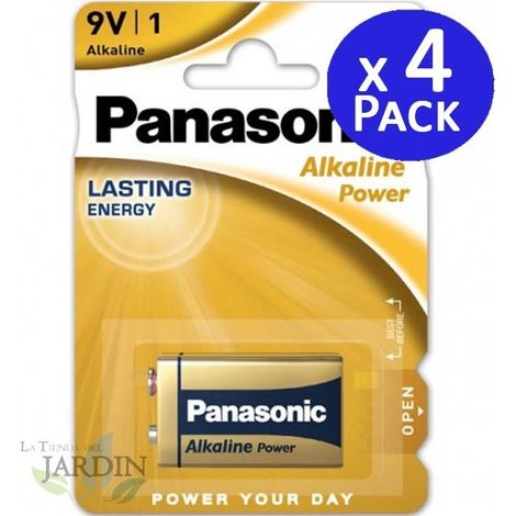 Lot de 4 Pile alcaline Panasonic 9V longue durée pour le quotidien