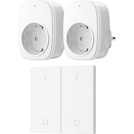 DEWENWILS Funksteckdosen mit Fernbedienung	 2 Steckdosen mit 1 Wandschalter	 Plug & Play	 30 m Reichweite	 3680 W 16 A	 flammhemmend	 kein WLAN nötig	 mit Kindersicherung	 Weiß (1/5)