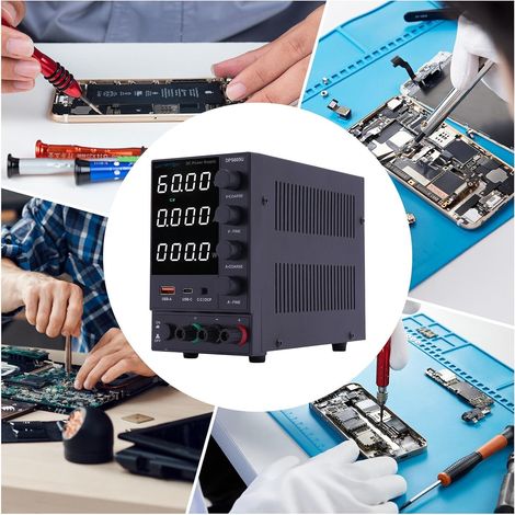 Labornetzteil  DPS605U Regelbares DC Labornetzteil Netzteil 0-60V 0-5A Anschluß 300w,LED-Anzeige Labornetzgerät,Unterstützt mehrere Schnellladeprotokolle,Vierstellige Digitalröhre (1/5)