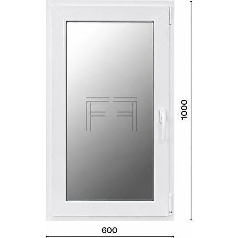 Fintex-finestra in PVC bianco singola anta 600x1000 apertura a sinistra, doppio vetro, PROFILO A L (1/3)