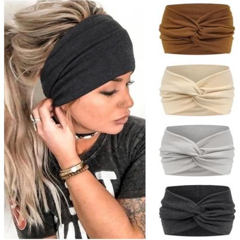 Bandeau Cheveux - Femme - Multicolore - Élastique - Confortable - Design Vintage (1/4)