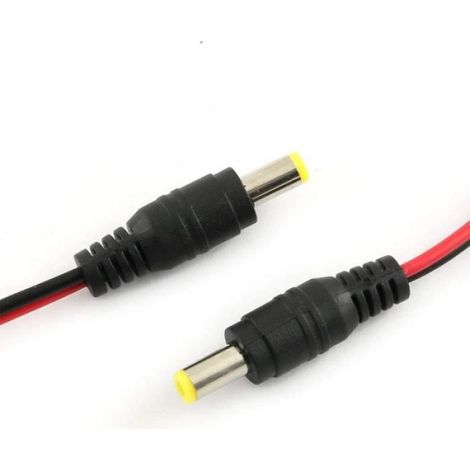 12V DC d'alimentation Connecteur Mâle/Femelle, DC Pigtail Cable,5.5mm x 2.1mm Connecteur DC pour Vidéo Surveiller CCTV Caméra Câble (1/3)