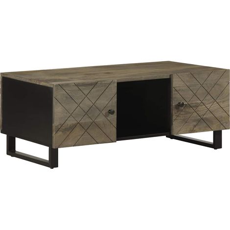 Couchtisch Schwarz 100x54x40 cm Massivholz Mango