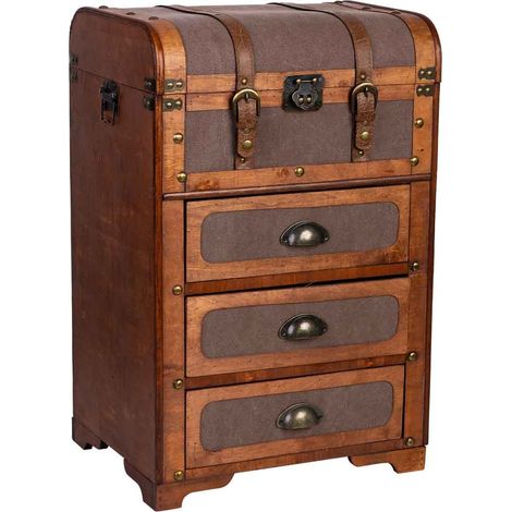 Baúl de madera marrón 46x35x71h cm