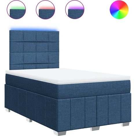 Maison Exclusive - Sommier à lattes de lit avec matelas bleu 120x190 cm tissu