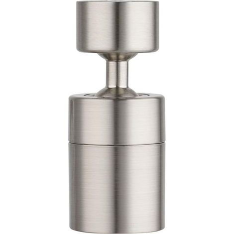 Kitchen Faucet Aerator 2-Mode Filter Adapter Water Saver (80 Degree Swivel - 22 Gauge Female Thread - Brushed Nickel) (1/5)