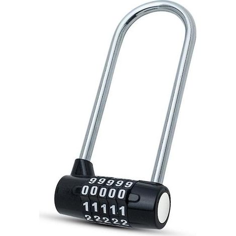 Antivol Vélo Code à 5 Chiffres - 14.8 cm avec Longue Anse - Antivol Vélo Étanche avec Code Réinitialisable - Antivol Trotinette Electrique, Portails (1/4)