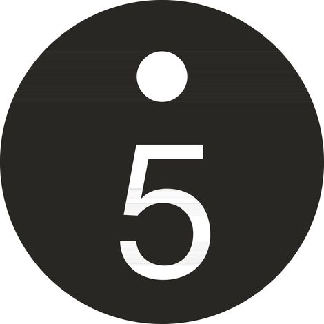 Schlüsselnummer - ø 25, Nummer 5, Aluminium schwarz eloxiert