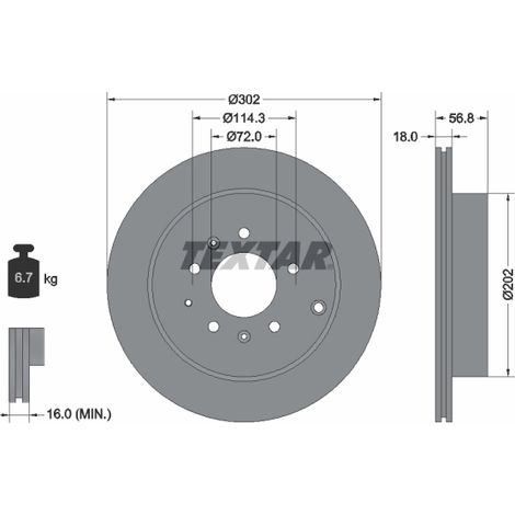 Lot de 2 Disques de frein Textar 92180903 MAZDA L20626251 L20626251A L20626251B