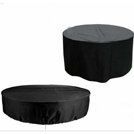 Housse de Jardin Ronde Housse Protection Table Jardin Ronde Jardin Table Housse Imperméable Coupe-Vent Anti-UV Résistant à la Déchirure 210D (1/5)