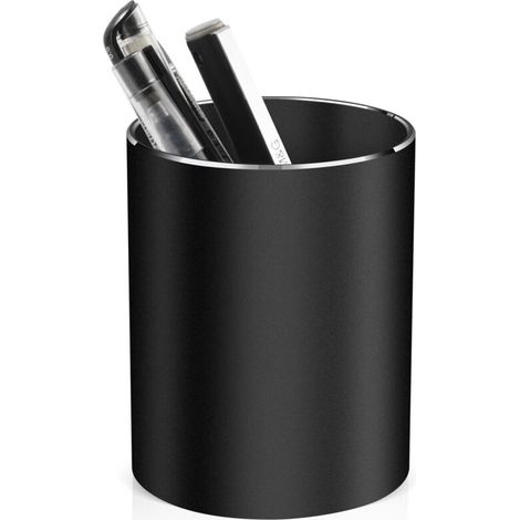 Porte-stylo cylindrique étanche en alliage d'aluminium, noir