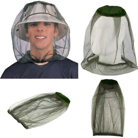 Lot de 3 moustiquaires de tête, chapeau anti-insectes et anti-UV, idéal pour le camping, la randonnée et les soins d'urgence. (1/5)