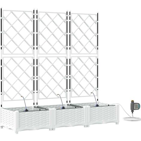 Maison Exclusive - Vaso da giardino 3 pcs Bianco 120 x 40 x 126 cm Plastica