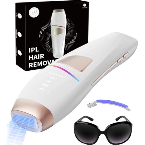 Appareil d'épilation IPL, Neuf niveaux d'énergie, Modes doubles, Capteur de peau intelligent, Convient à plusieurs zones, Alimentation électrique (1/5)