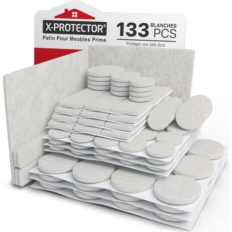 133 - Patin Feutre - Patin Meuble - Auto-Adhésif Blanc - Protection Sol Dur Pour Chaise Et Table - 19mm À 152cm (1/5)