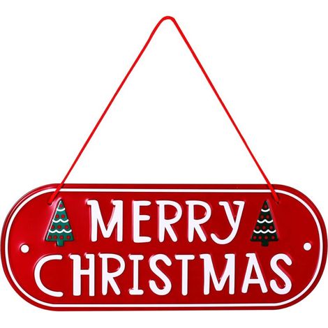 Plaques de Noël en fer pour porte d'entrée, décorations de Noël pour la maison, ornements muraux, décorations de Noël rustiques pour l'extérieur, cadeaux pour porche, ferme saisonnière, porte, décorat (1/5)
