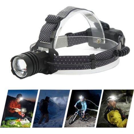 Lampe Frontale LED XHP50 Ampoule TYPE C Rechargeable Télescopique Zoom Lumineux Phare pour Camping en Plein Air Course à Pied,DUBUNS (1/5)