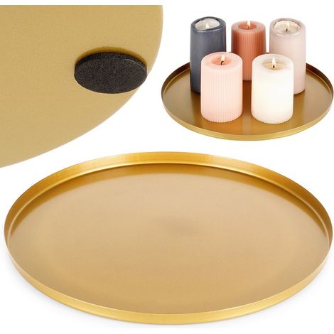 Goldener Tablettständer für dekorative Kerzenarrangements, Kerzenständer (1/5)