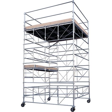 Matisère – Tour roulante acier 3.00x3.00m – Hauteur de travail max 5.40m – Pieds réglables 200mm – Charge maximale 250kg – 8590030
