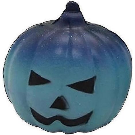 Citrouille d'Halloween à remontée lente, jouet anti-stress amusant avec ciel étoilé pour enfants et adultes (bleu) (1/2)