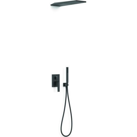 Kit mitigeur encastré 2 voies Rapid‑box pour douche Slim Noir mat - TRES 20238005NM