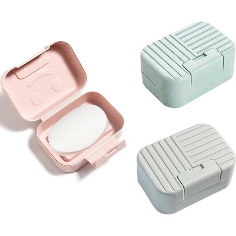 3 pièces Boîtes à Savon,boite savon voyage etanche,porte savon voyage boite à savon boîte à savon solide,petite boite à savon voyage,pour la maison, la salle de bain, la randonnée, les voyages