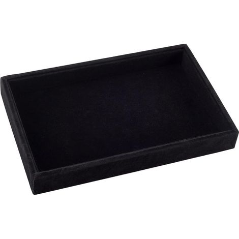 Plateau à Bijoux en Velours Noir Vitrine Empilable Présentoir à Bijoux Tiroir Support Cosmétique Amovible pour Boucles D'Oreilles Colliers Pendentifs Bracelets Bagues (1/5)