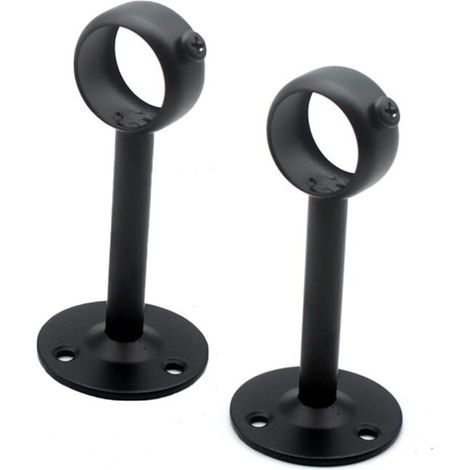 Support de plafond réglable pour tringle à rideau, Lot de 2, Noir,Supports pour tringles à rideaux (1/4)
