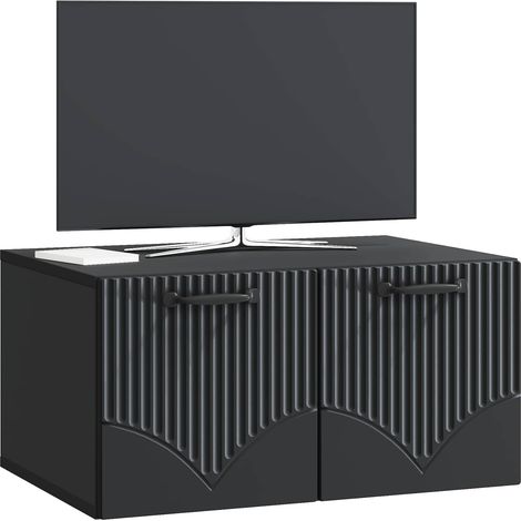 Maison Exclusive - Meuble TV mural Noir 59,5 x 41 x 30 cm Bois d'ingénierie