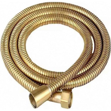 Flexible de douche en acier inoxydable G1/2 pouce, 1,5/2/3,0 m, compatible avec les rallonges de salle de bain (Or, 300 cm) (1/5)