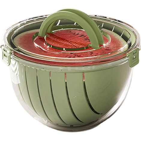 Panier de coupe de pastèque en plastique, drainage et-Vert 1 (1/5)