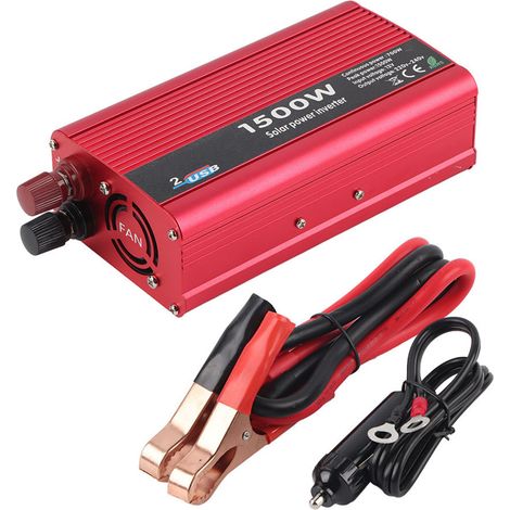 Convertisseur de tension 1500W 12V CC vers 230V CA avec chargeur USB double pour voiture (1/5)