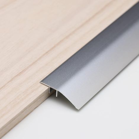 Adatto per porte/tappeti/piastrelle/pavimenti irregolari/pavimenti in legno, profili di transizione, rampe di soglia in alluminio, profili di soglia, larghezza 52 mm, grigio (1/5)