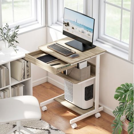 Schreibtisch mit Schublade und Regalen 56x51 cm Eiche OKMYHOME (1/5)