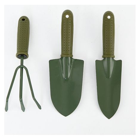 Set of 3 gardening tools: flower rake, vegetable and flower planting rake, small shovel, garden supplies for digging, transplanting, weeding, hand trowel, holiday gift