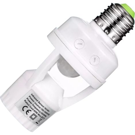 Interrupteur à détecteur de mouvement infrarouge pour lampe à capteur lumineux, réglable par vis, idéal pour les couloirs et ateliers. (1/5)