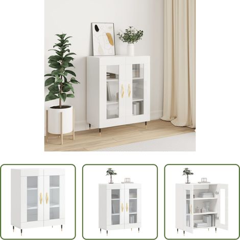 Holzwerkstoff - Sideboard Hochglanz-Weiß 69,5x34x90 cm Holzwerkstoff (1/5)