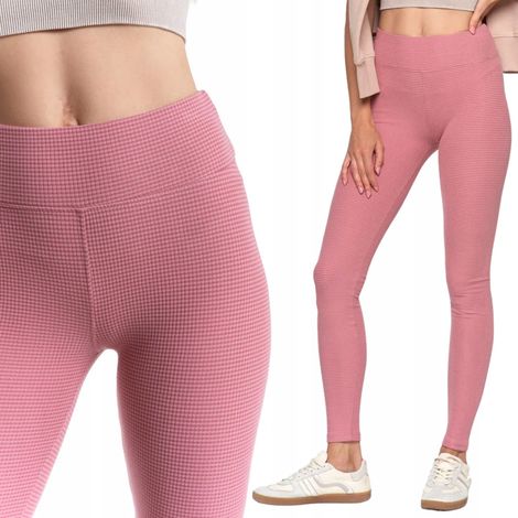 Leggings de mujer de talle alto acanalados, estilo deportivo y moderno, marca Moraj, talla S/M, color rosa. (1/5)