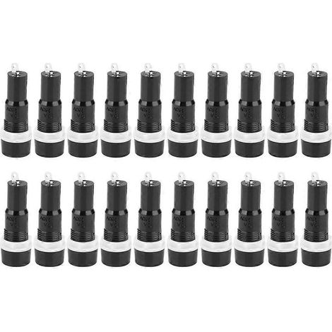 Lot de 20 porte-fusibles MF-527 5x20mm, boîtier de protection de fusible noir (1/4)