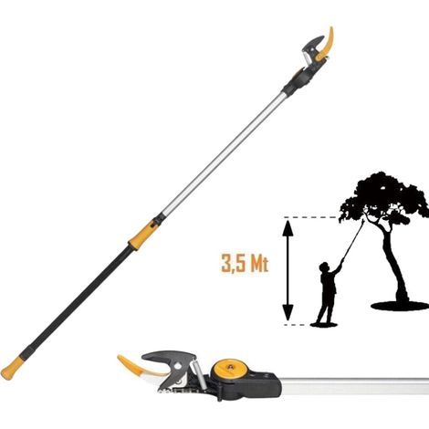 FISKARS UPX86 + SEGHETTO SEGACCIO SVETTATOIO TRONCARAMI TELESCOPICO H. 6 METRI